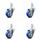 Service Caster 3 Inch Blue Polyurethane Wheel Swivel 3/4 Inch Square Stem Caster Set SCC SCC-SQ20S314-PPUB-BLUE-34-4 - alternate 1